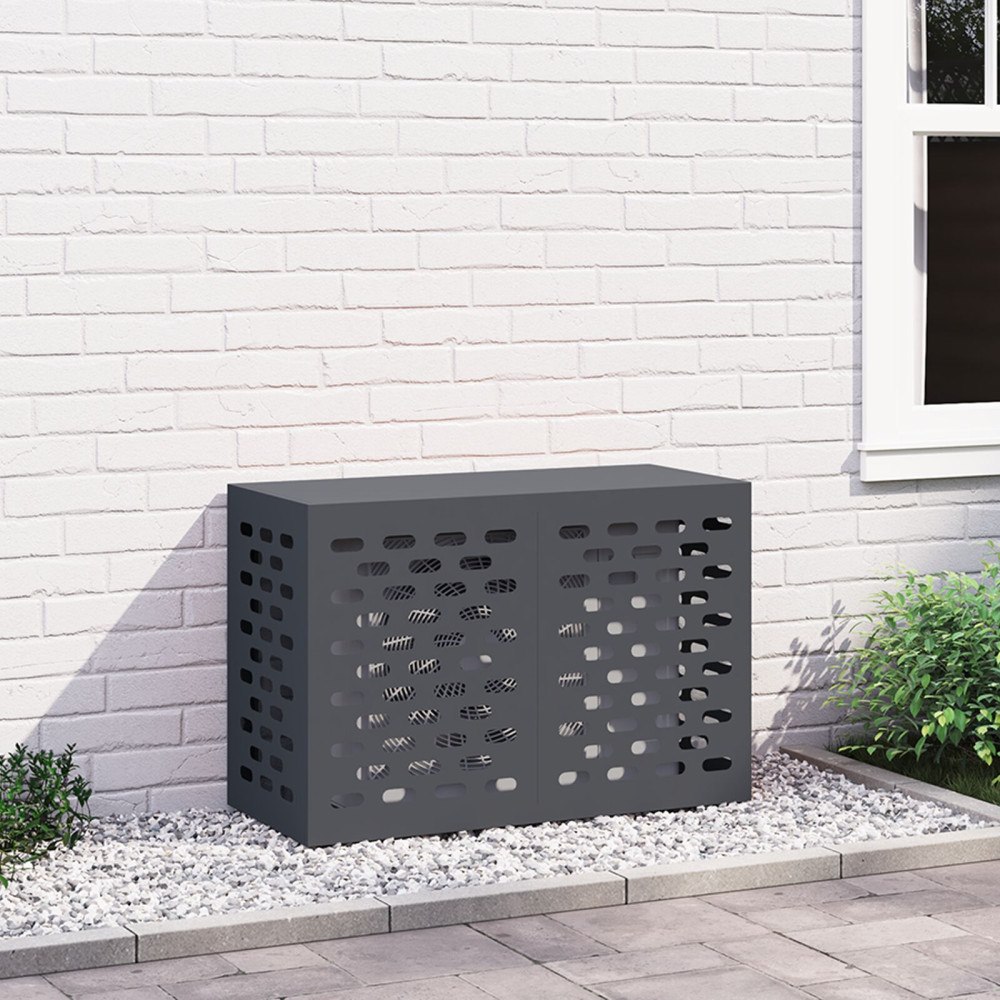 vidaXL Luftkonditioneringsskydd antracit 90x40x60 cm stål
