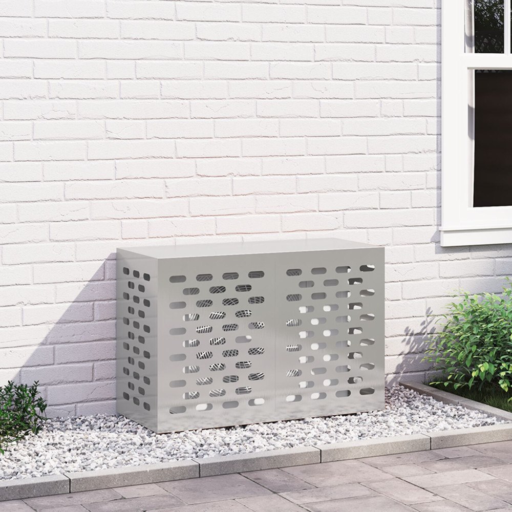 vidaXL Luftkonditioneringsskydd 90x40x60 cm rostfritt stål