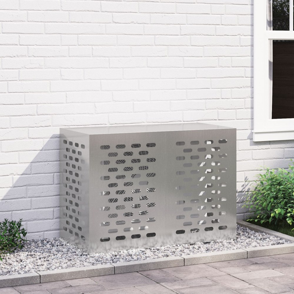 vidaXL Luftkonditioneringsskydd 100x50x70 cm rostfrittstål