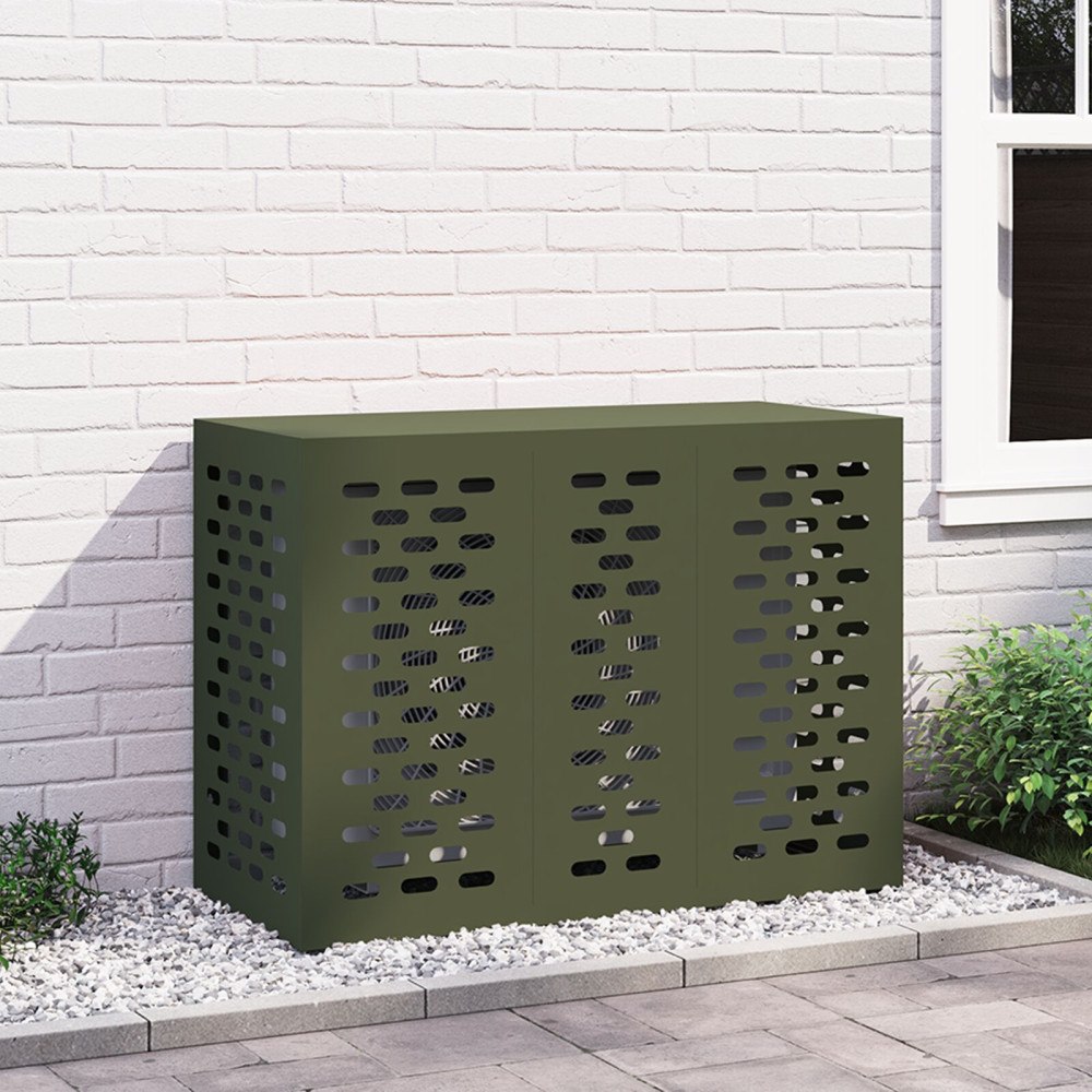 vidaXL AC Täckning Olivgrön 110x50x80 cm Metall