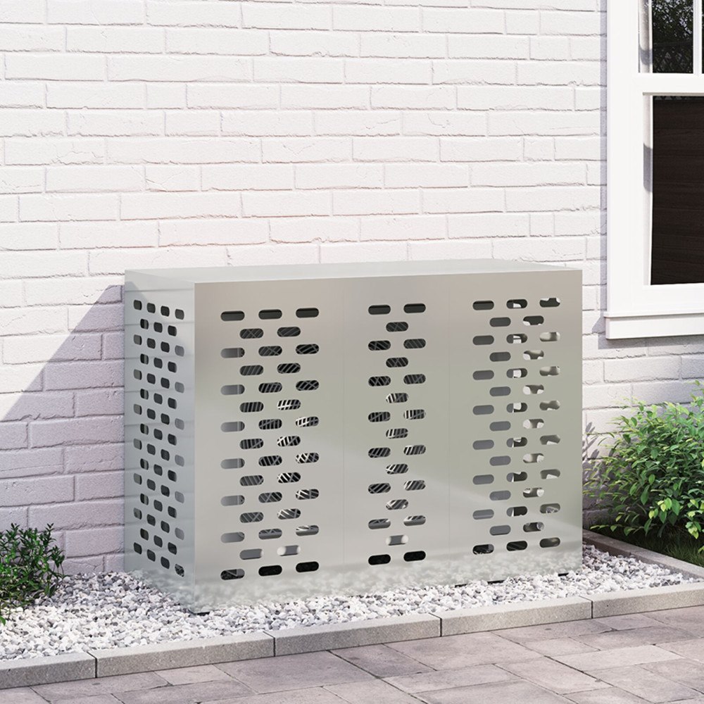 vidaXL Luftkonditioneringsskydd 110x50x80 cm galvaniserat stål