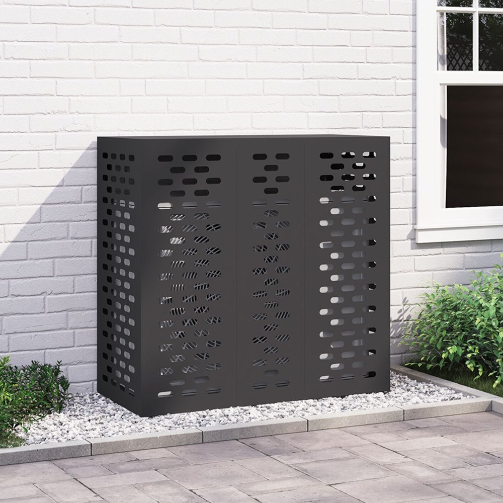 vidaXL Luftkonditioneringsskydd svart 110x50x105 cm