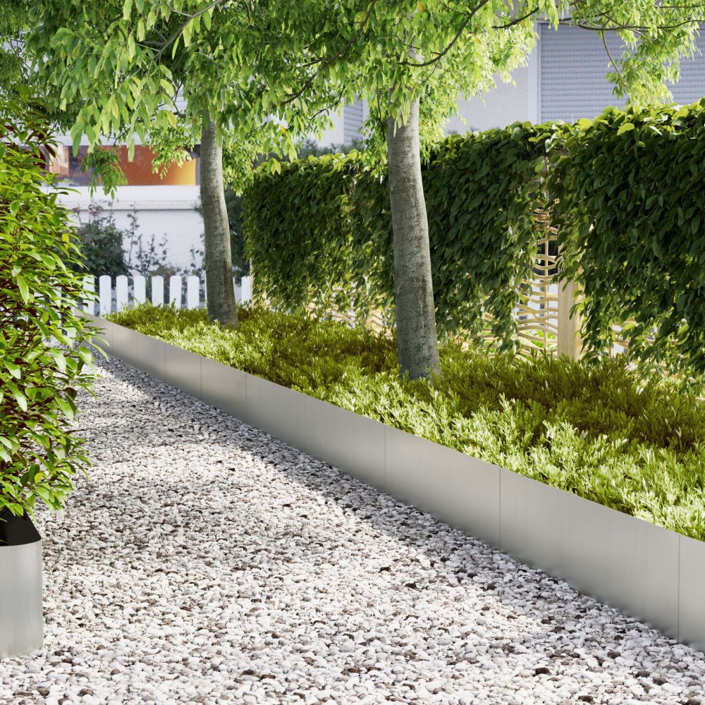 vidaXL Kant för gräsmatta 10 st 100 x 0,05 x 30 cm Galvaniserat Stål