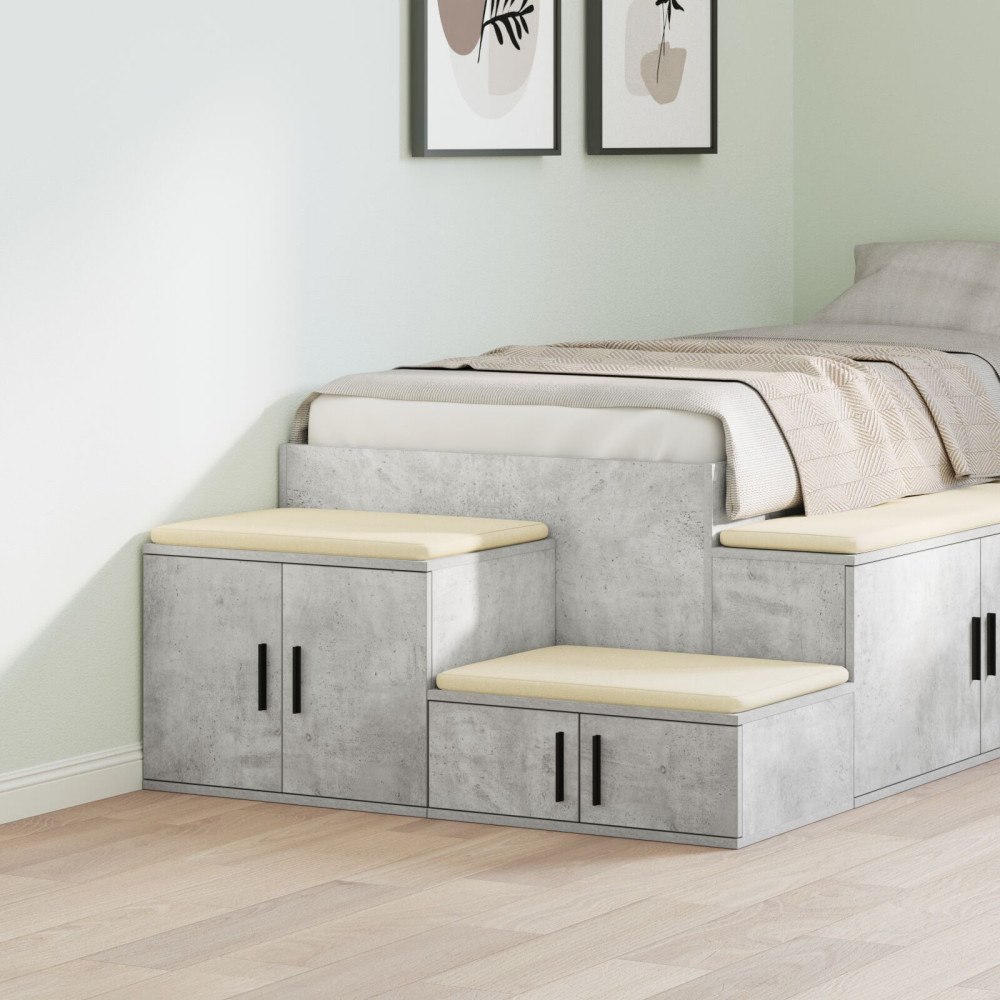 vidaXL Förvaringsskåp i betonggrå 127x41x40 cm konstruerat trä