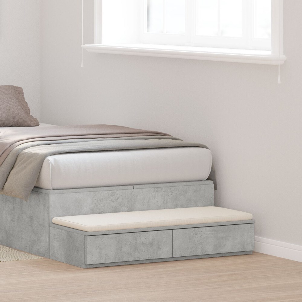 vidaXL Sänglådor Betonggrå 80x36,5x16,5 cm Konstruerat trä
