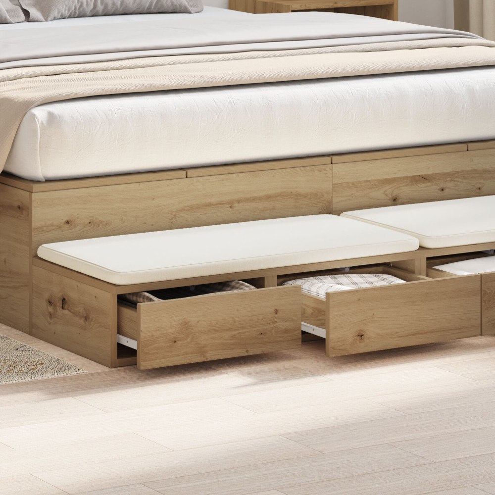 vidaXL Sänglådor Artisan Ek 160x36,5x16,5 cm Konstruerat Trä
