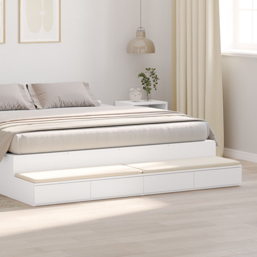 vidaXL Sänglådor Vita 180x36,5x16,5 cm Trä
