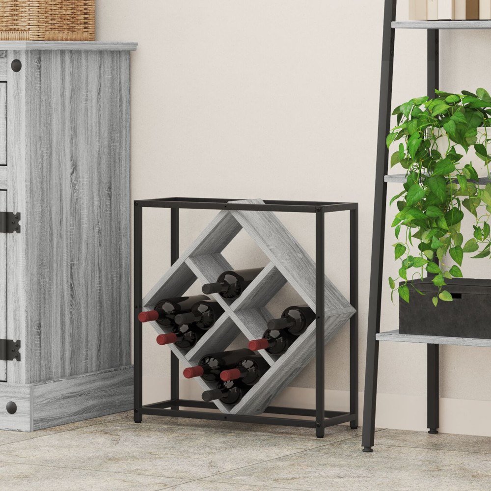 vidaXL Vinskåp Grå Sonoma 51x18x52,5 cm Konstruerat Trä