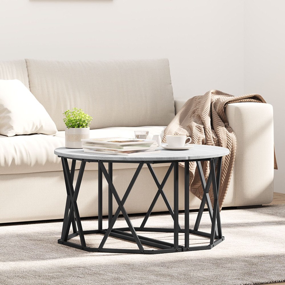 vidaXL Grå Sonoma Kaffeebord 80x80x42 cm Tillverkat av Konstruerat Trä