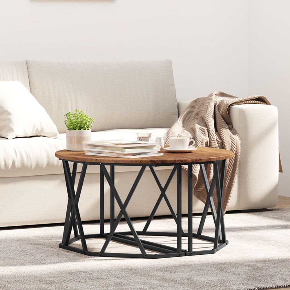 vidaXL Kaffebord Gamla Trä 80x80x42 cm Konstruerat Trä