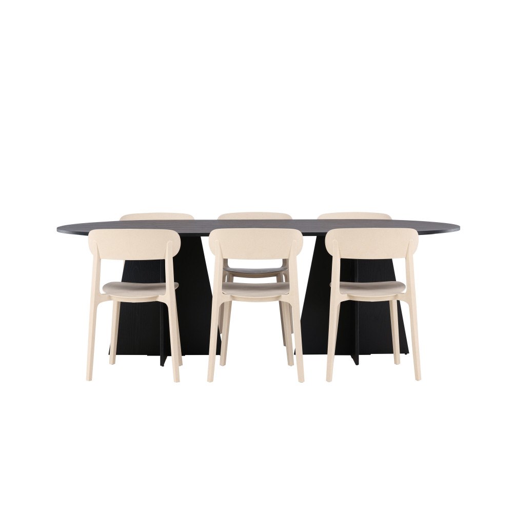 Venture Home Matbordet Bootcut Oval med stolarna Åstol