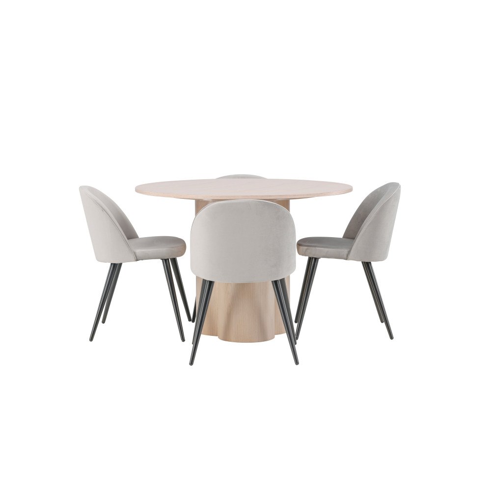 Venture Home Matgrupp Olivia med 4st matstolar Velvet