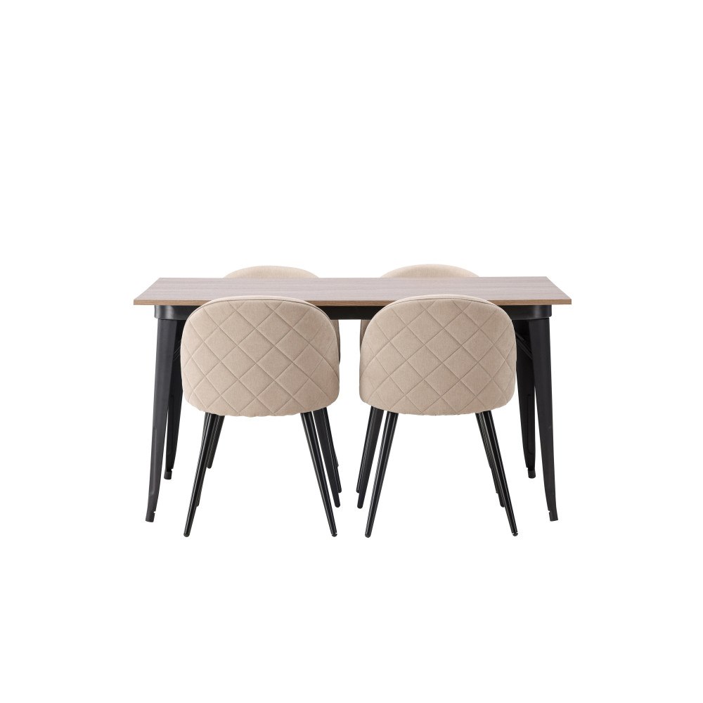 Venture Home Matgrupp Tempe med 4st matstolar Velvet