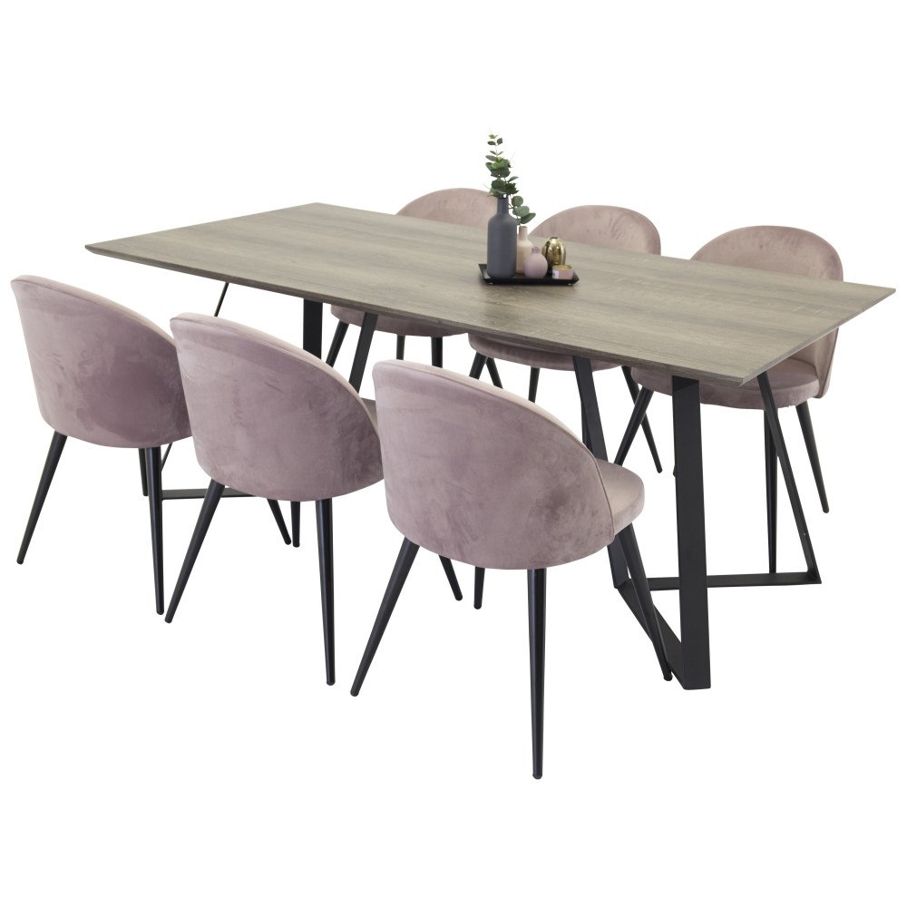 Venture Home Matgrupp Marina med stolarna Velvet