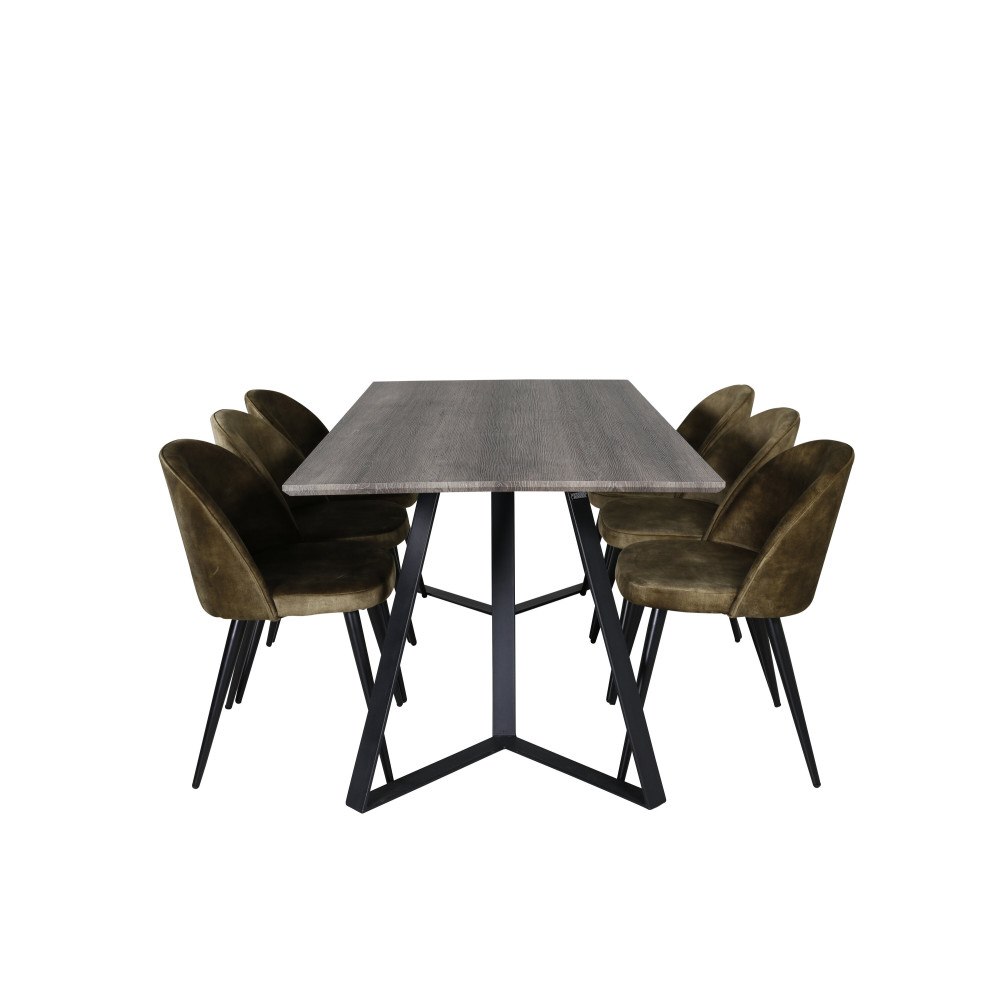Venture Home Matgrupp Marina med stolarna Velvet