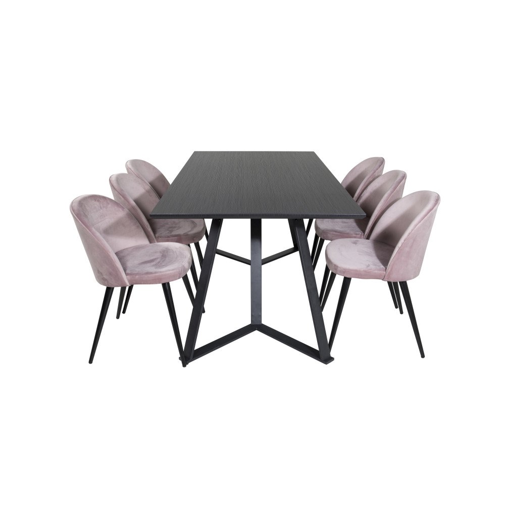 Venture Home Matgrupp Marina med stolarna Velvet