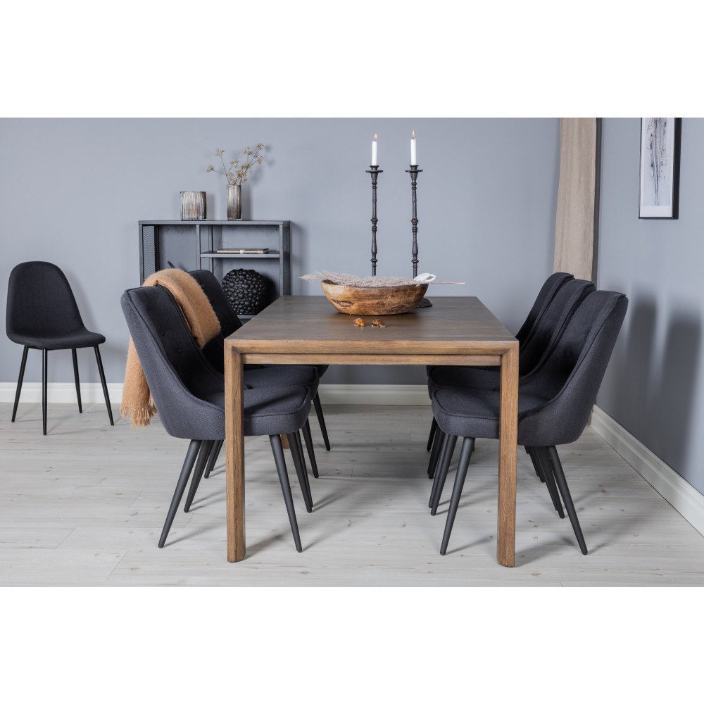 Venture Home Matgrupp Slider med 6st matstolar Velvet Deluxe