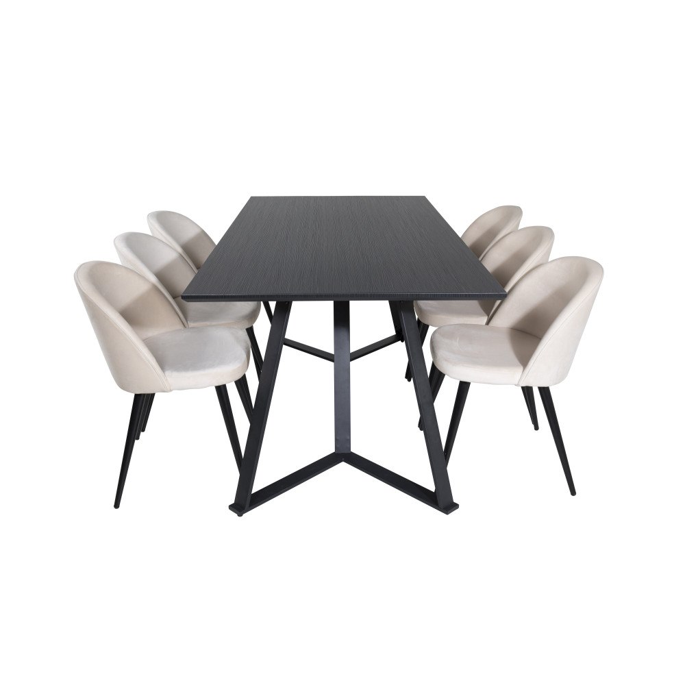 Venture Home Matgrupp Marina med stolarna Velvet
