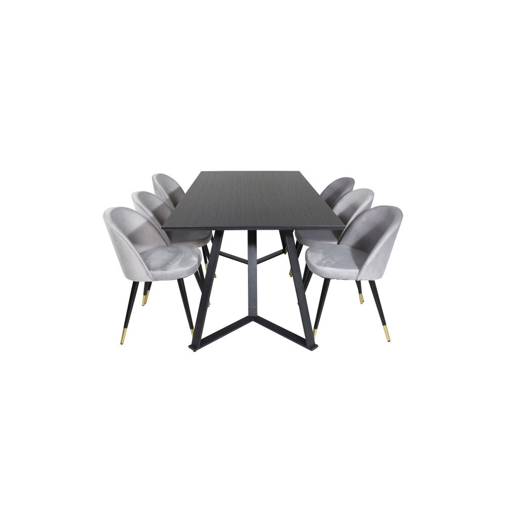 Venture Home Matgrupp Marina med stolarna Velvet