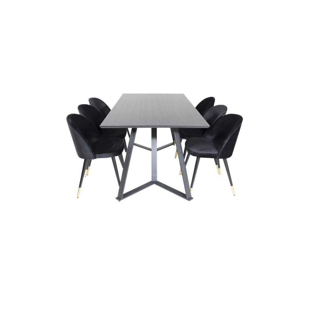 Venture Home Matgrupp Marina med stolarna Velvet