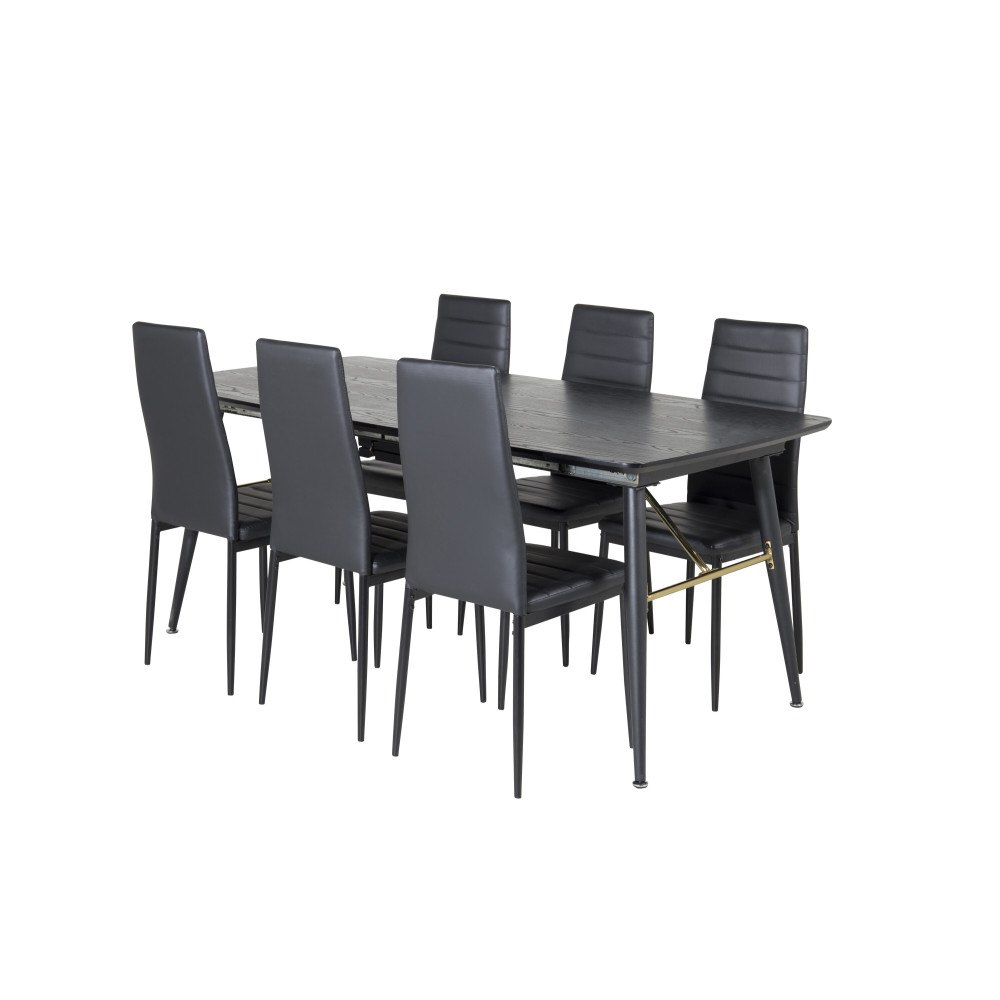 Venture Home Matgrupp Gold med stolarna Slim