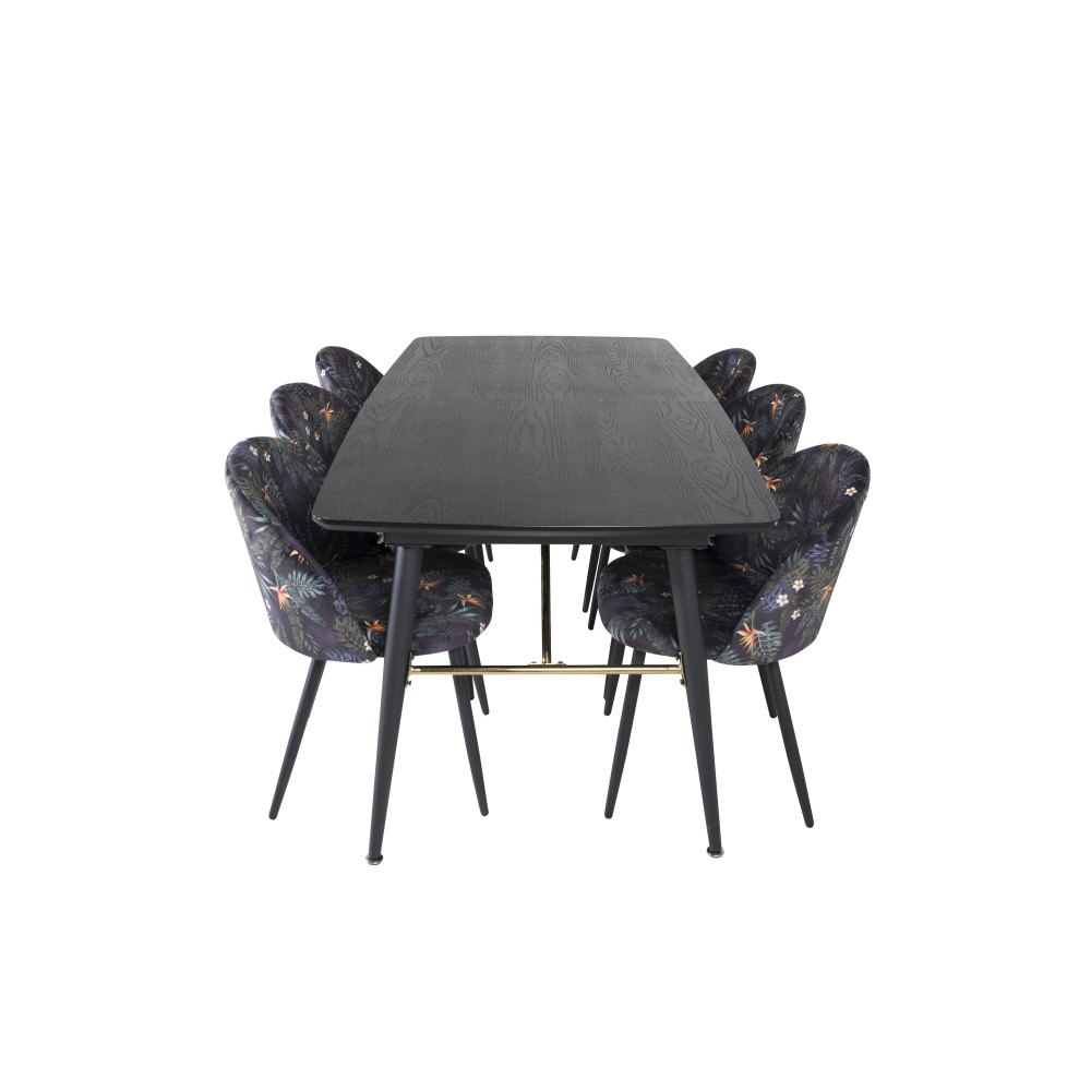 Venture Home Matgrupp Gold med stolarna Velvet