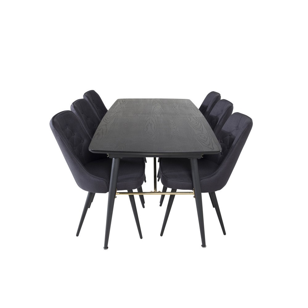 Venture Home Matgrupp Gold med stolarna Velvet Deluxe