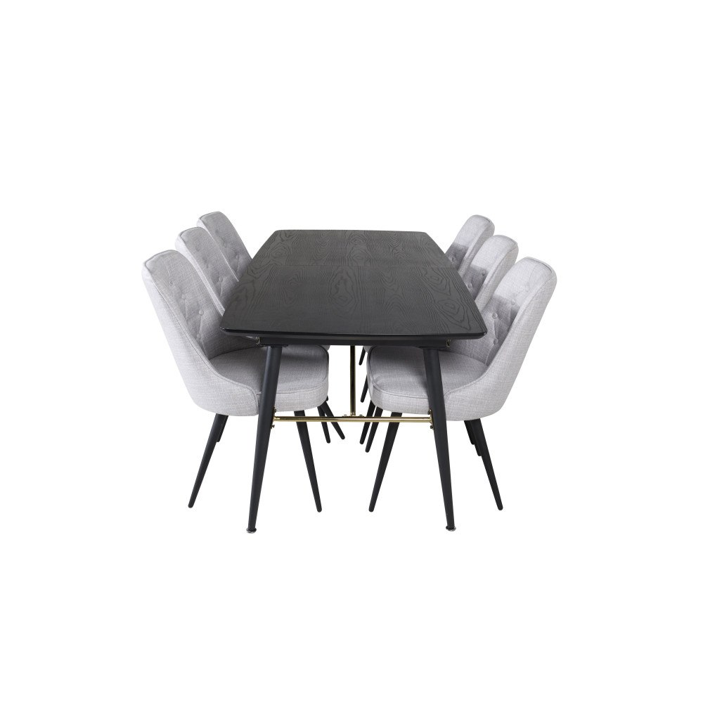 Venture Home Matgrupp Gold med stolarna Velvet Deluxe