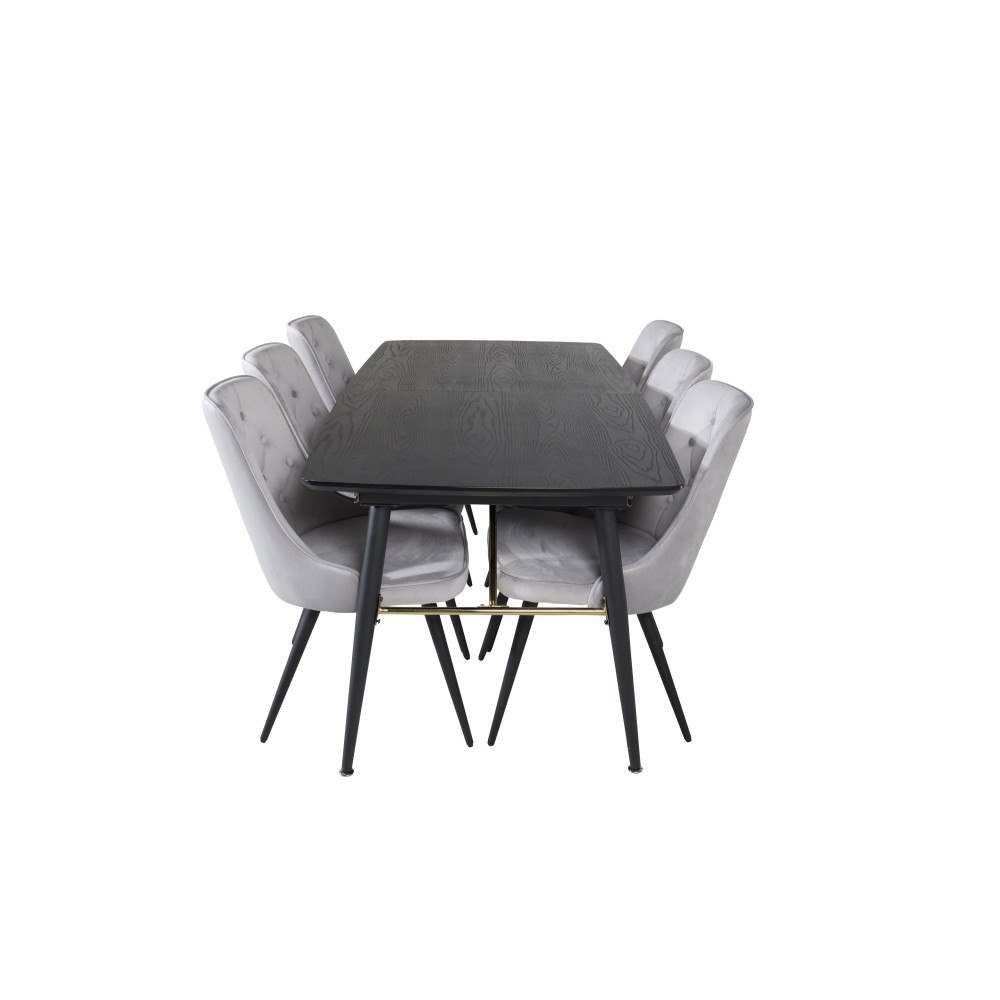 Venture Home Matgrupp Gold med stolarna Velvet Deluxe