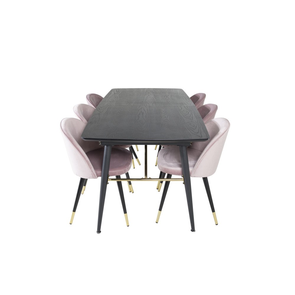 Venture Home Matgrupp Gold med stolarna Velvet