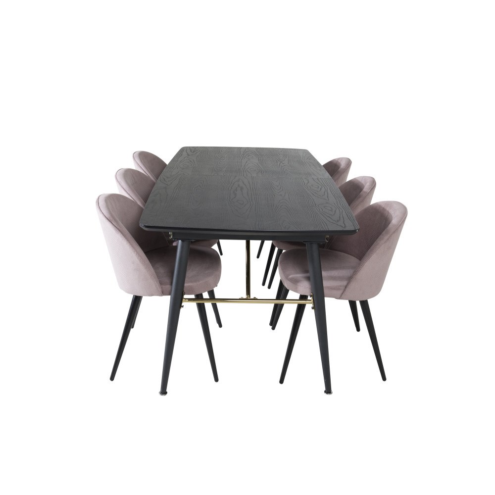 Venture Home Matgrupp Gold med stolarna Velvet