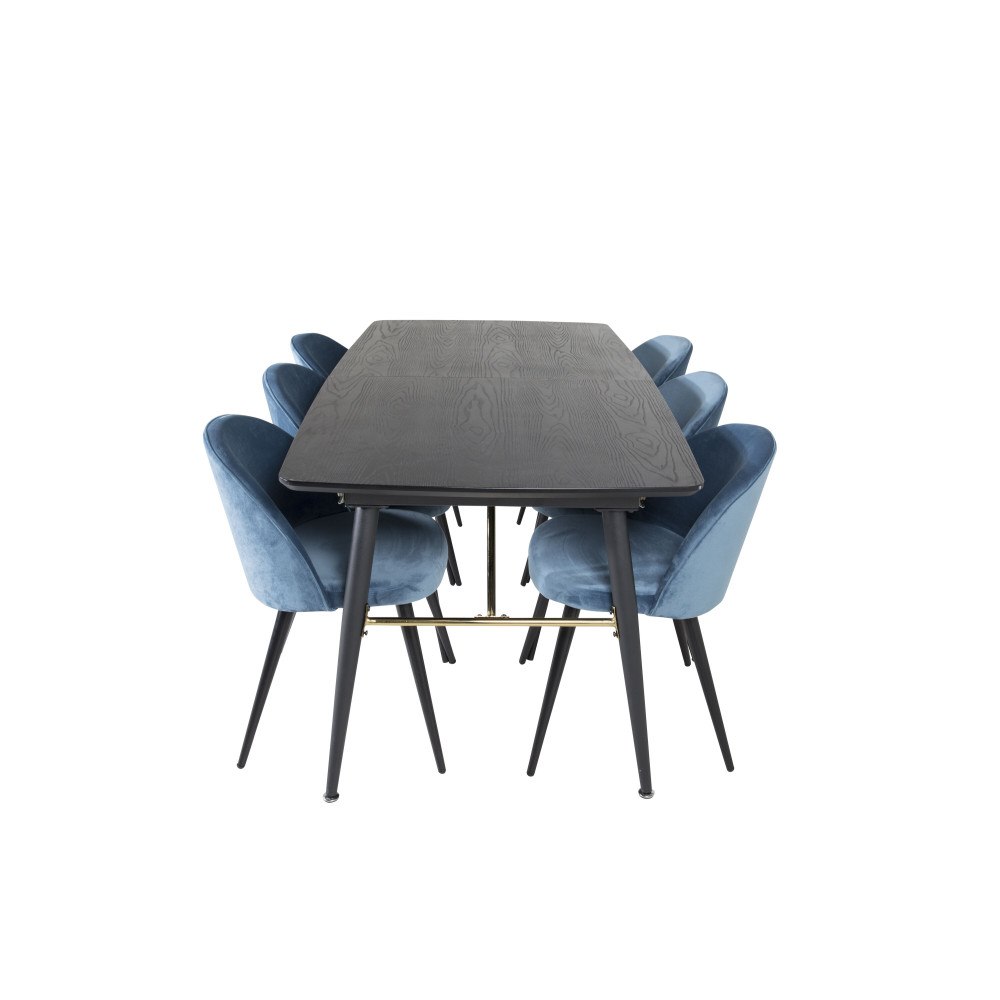 Venture Home Gold Matbord med Velvet Stolarna