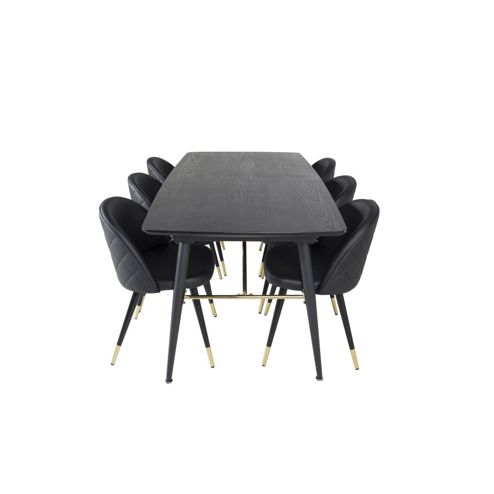 Venture Home Matgrupp Gold med stolarna Velvet