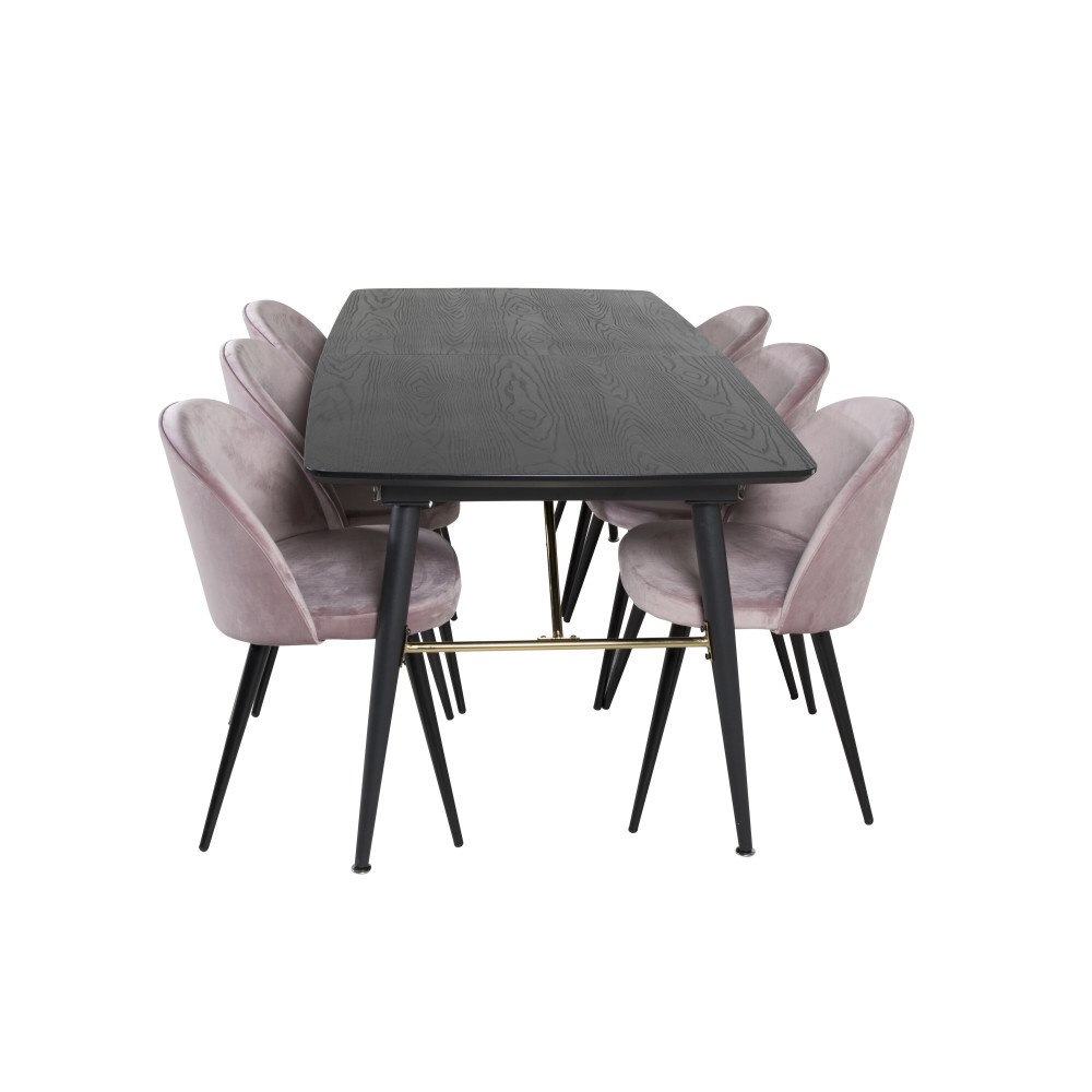 Venture Home Matgrupp Gold med stolarna Velvet