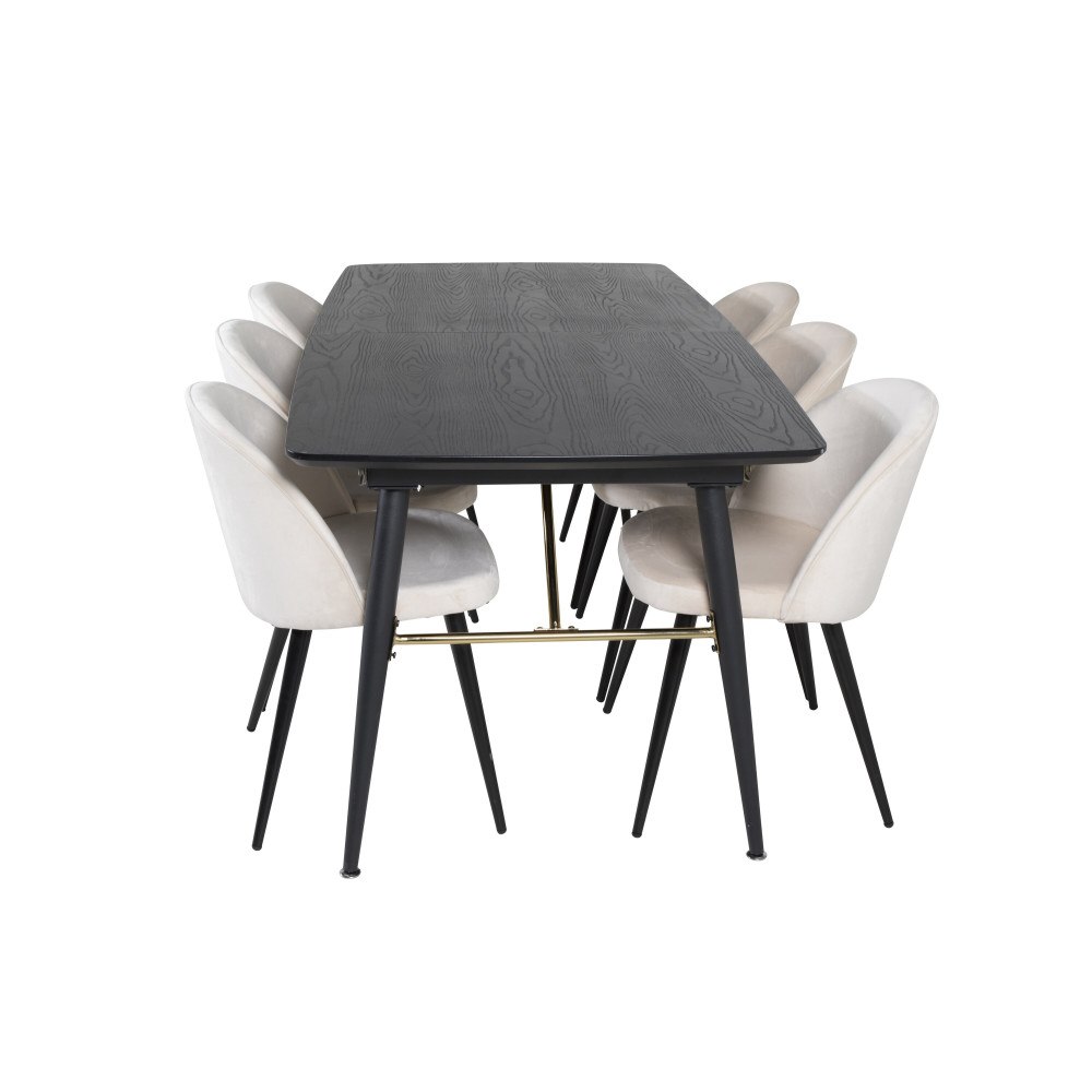 Venture Home Matgrupp Gold med stolarna Velvet