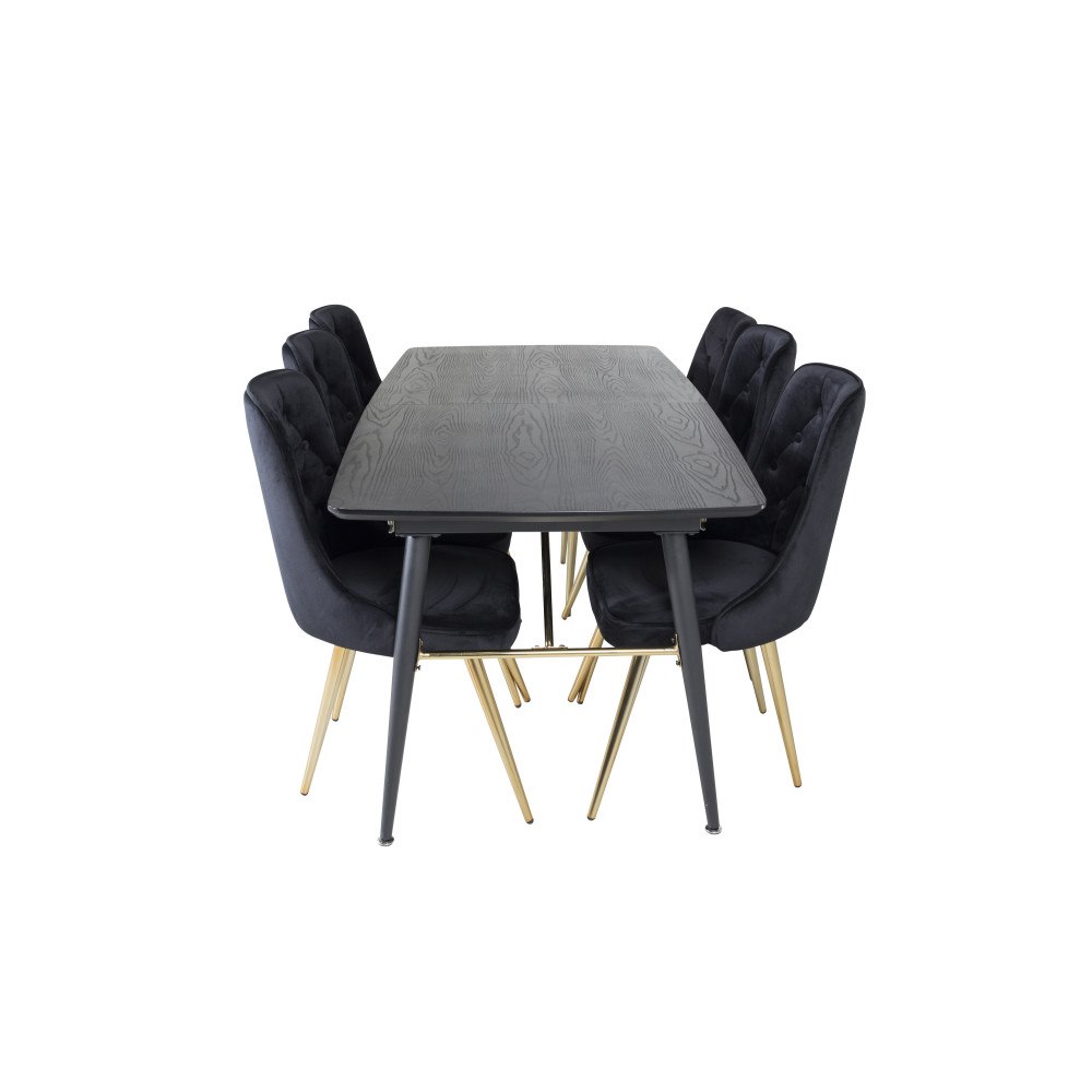 Venture Home Matgrupp Gold med stolarna Velvet Deluxe