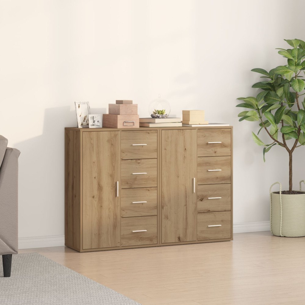 vidaXL Sideboards 2 st Artisan Ek 60x31x84 cm Konstruerat trä