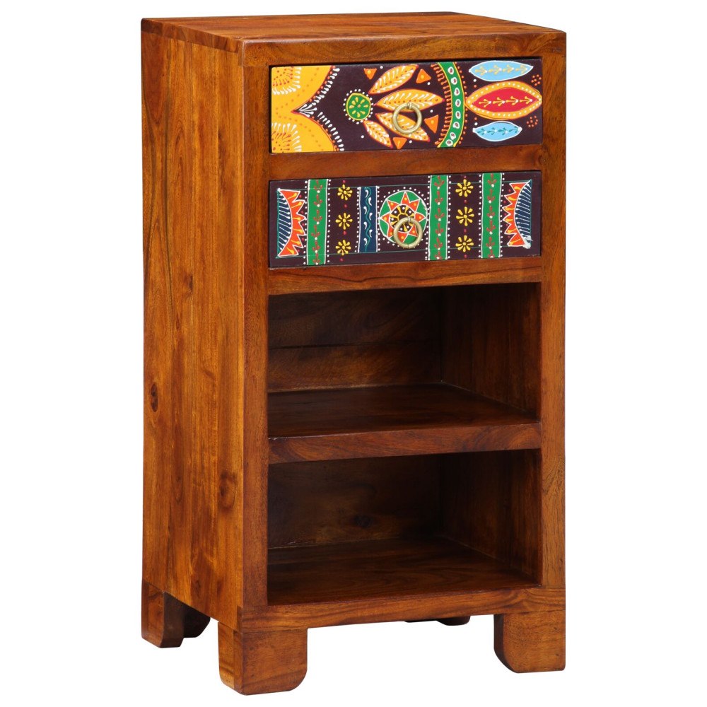 vidaXL Telefonställ Honung Brun 40x35x75 cm Massivt Akacia