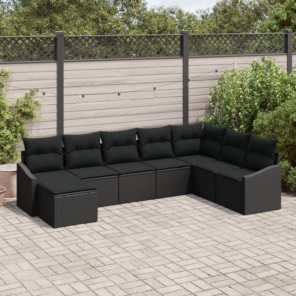 vidaXL Soffset 8 st Svart konstrotting