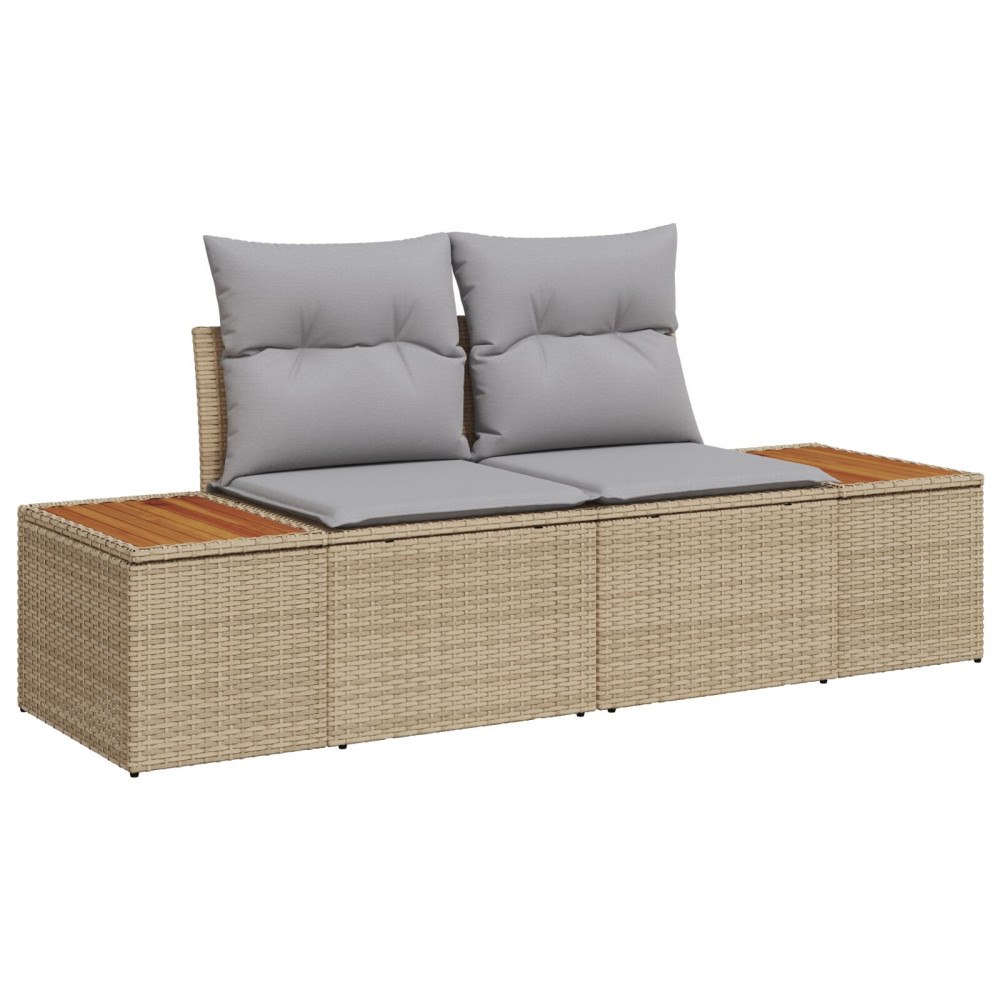 vidaXL Trädgårdsoffset 9 pcs Beige och Grå
