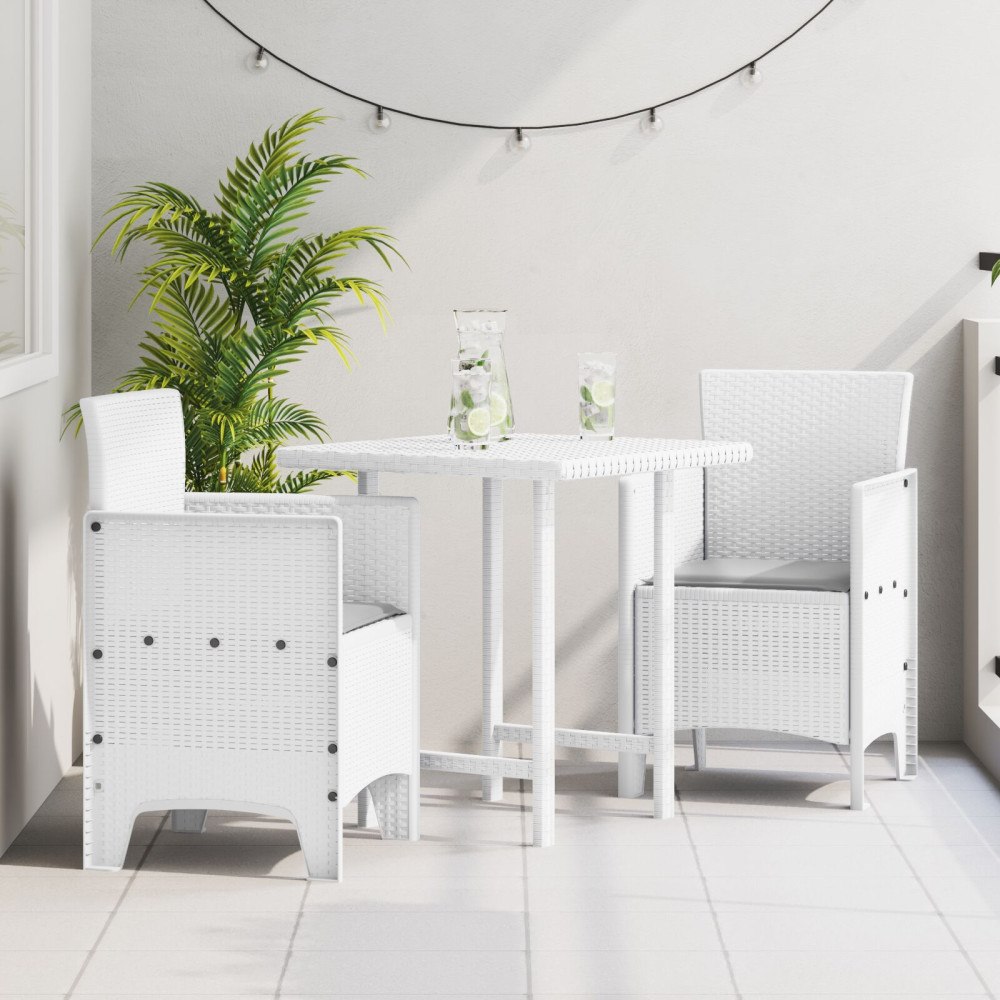 vidaXL Trädgård Stol 2 pcs Vit 53 x 49 x 85 cm PP