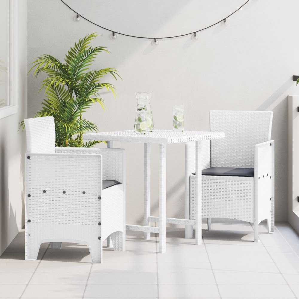 vidaXL Trädgård Stol 2 pcs Vit 53 x 49 x 85 cm PP