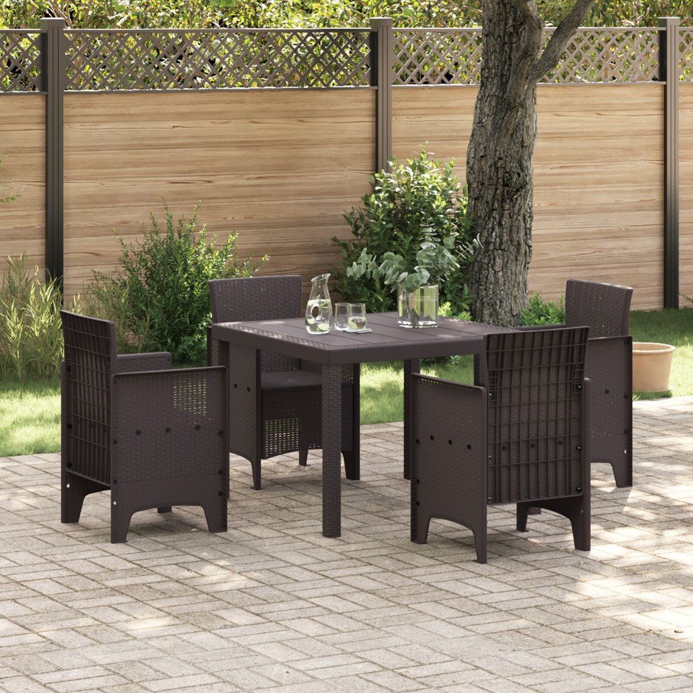 vidaXL Trädgårdsbord Brun 100x100x73 cm Poly Rattan