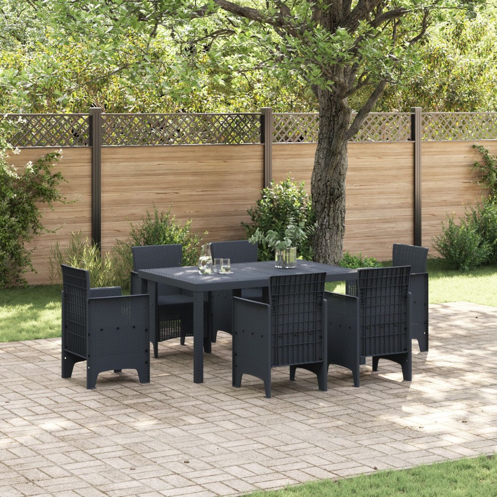 vidaXL Utebord Antracit 150x100x73 cm Poly Rattan