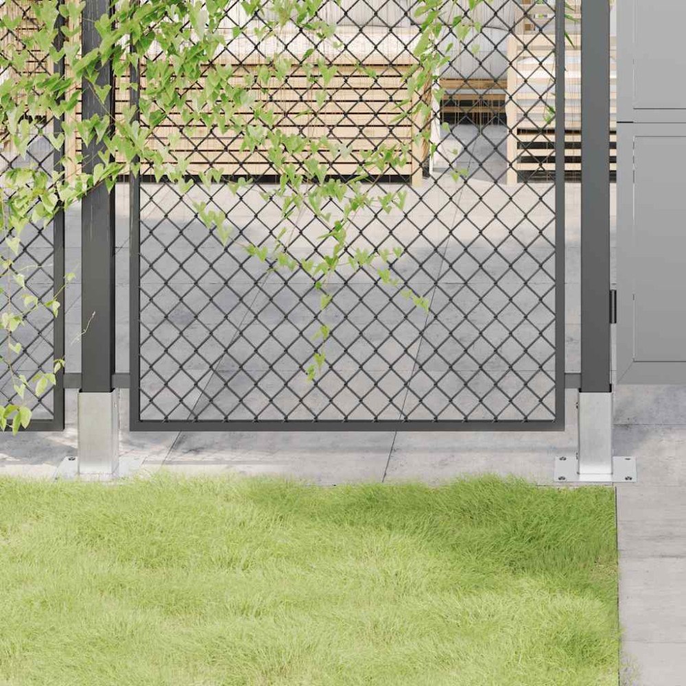 vidaXL Stolpbaser fyrkant 4 st silver 61x61 mm galvaniserat stål