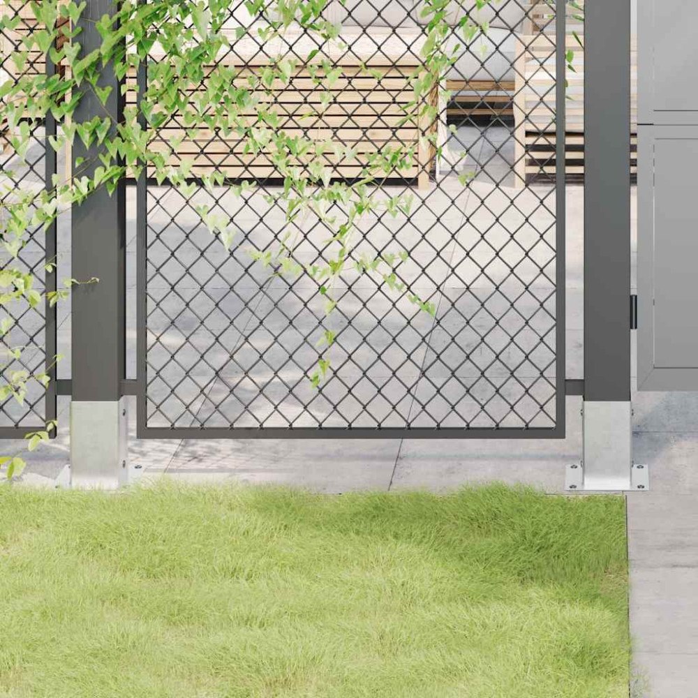 vidaXL Stolpbaser fyrkantiga 4 st silver 81x81 mm galvaniserat stål