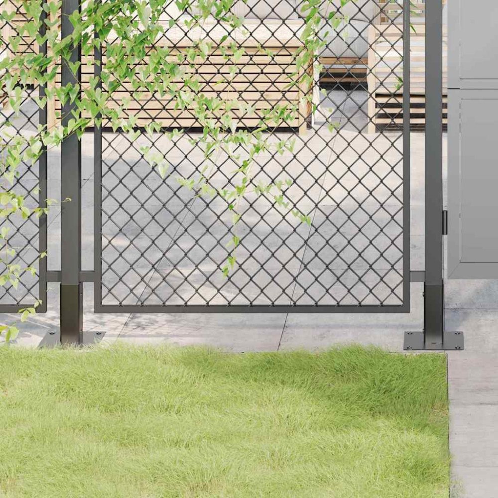 vidaXL Stolpbaser fyrkant 4 st antracit 51x51 mm pulverlackerat stål