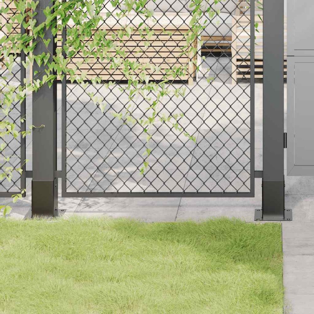 vidaXL Stolpbaser, fyrkantiga 12 delar, 81x81 mm pulverlackerat stål