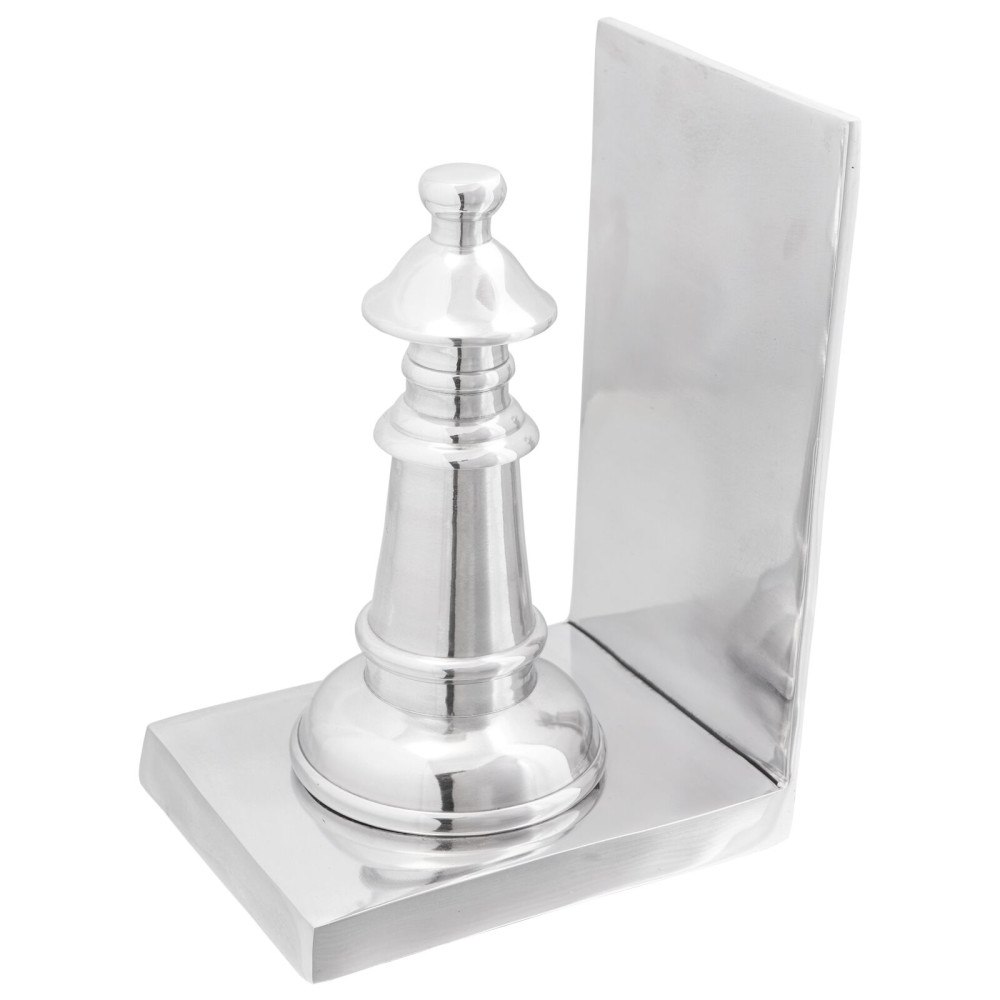 vidaXL Bokstöd 2 st Silver 11x12x19,5 cm Aluminium Schack