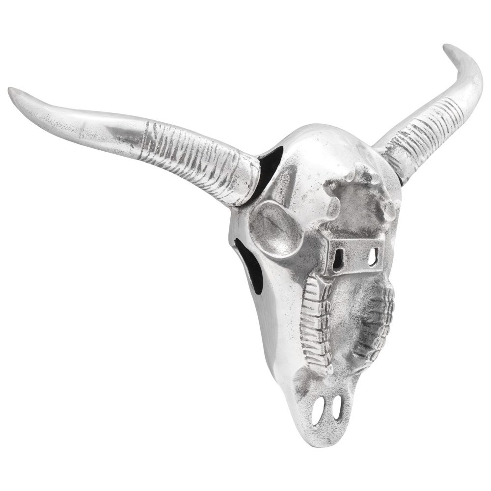 vidaXL Väggmonterad Bisonhorn Silver 34x13x53 cm Aluminium